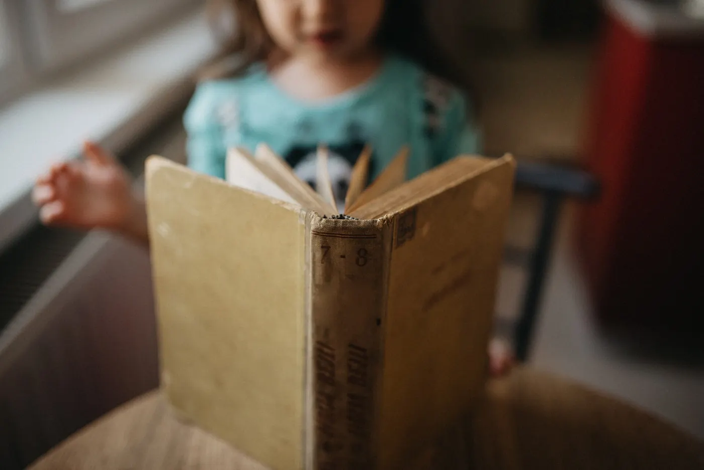 Девочка читает книгу